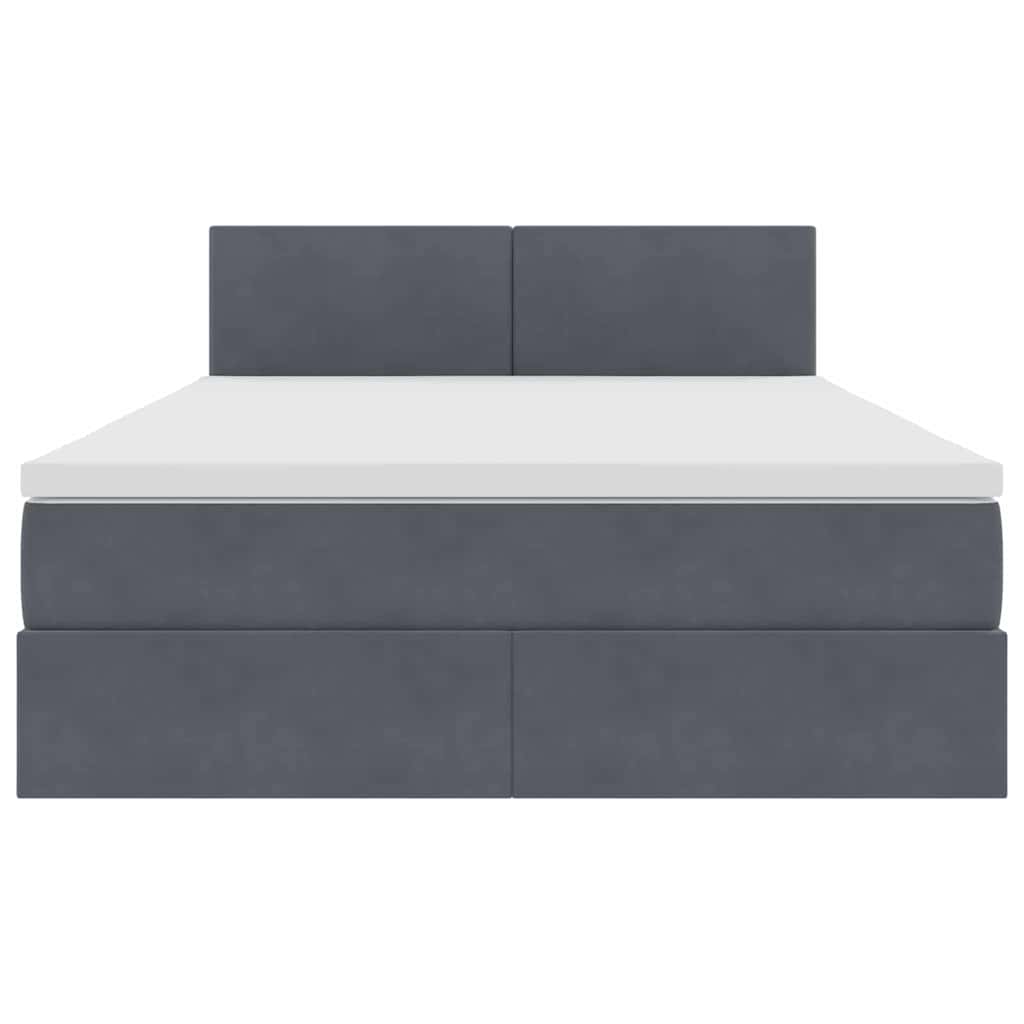 Krevet s od storage s madracem Tamno siva 140 x 190 cm Baršun