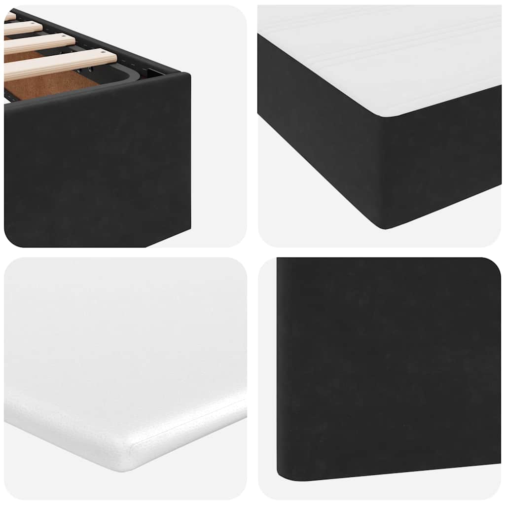 Krevet s od storage s madracem Crna 140 x 190 cm Baršun