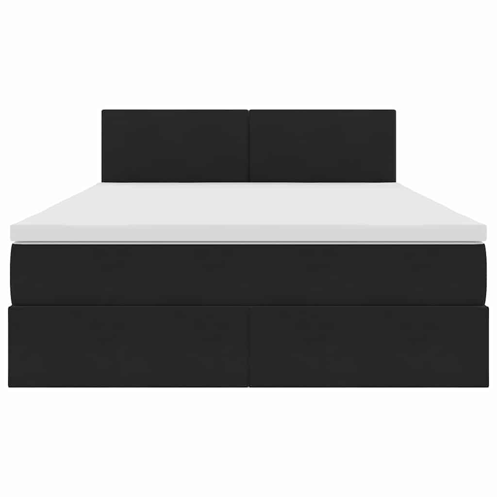 Krevet s od storage s madracem Crna 140 x 190 cm Baršun