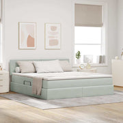 Krevet s od storage Svijetlo siva 160 x 200 cm Baršun