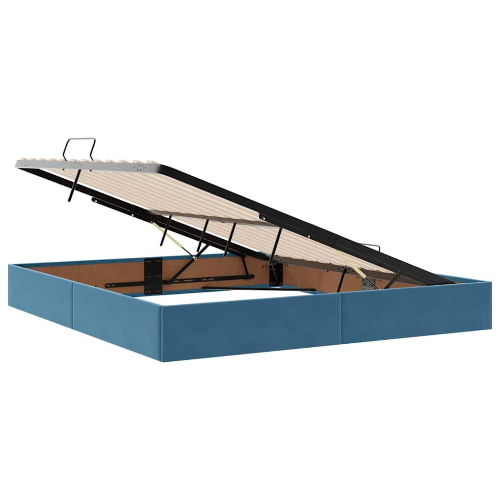 Krevet s od storage s madracem Tamno plava 160 x 200 cm Baršun