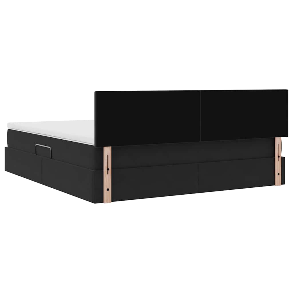 Krevet s od storage s madracem Crna 180 x 200 cm Baršun