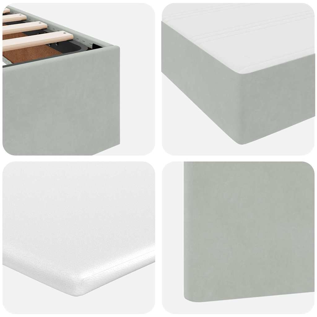 Krevet s od storage Svijetlo siva 200 x 200 cm Baršun