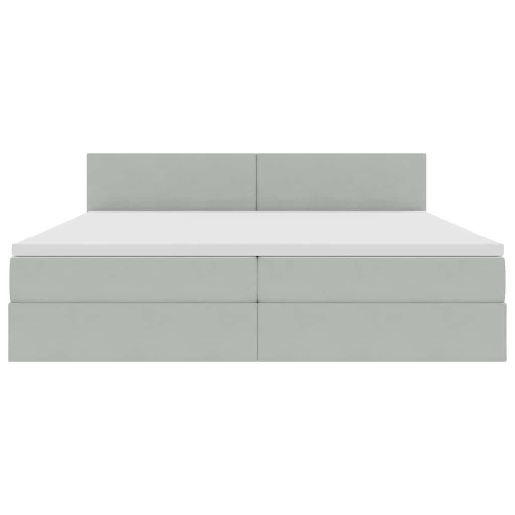 Krevet s od storage Svijetlo siva 200 x 200 cm Baršun
