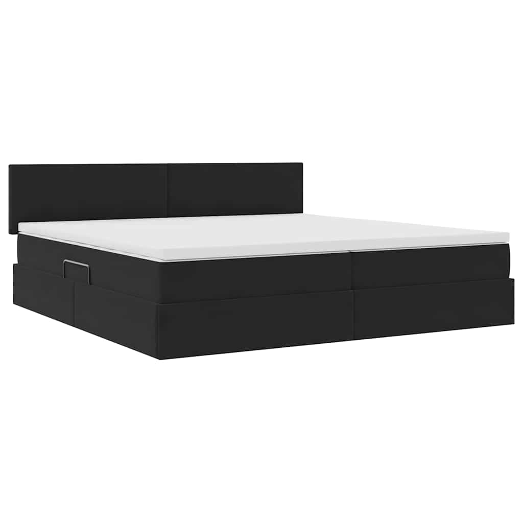 Krevet s od storage s madracem Crna 200 x 200 cm Baršun