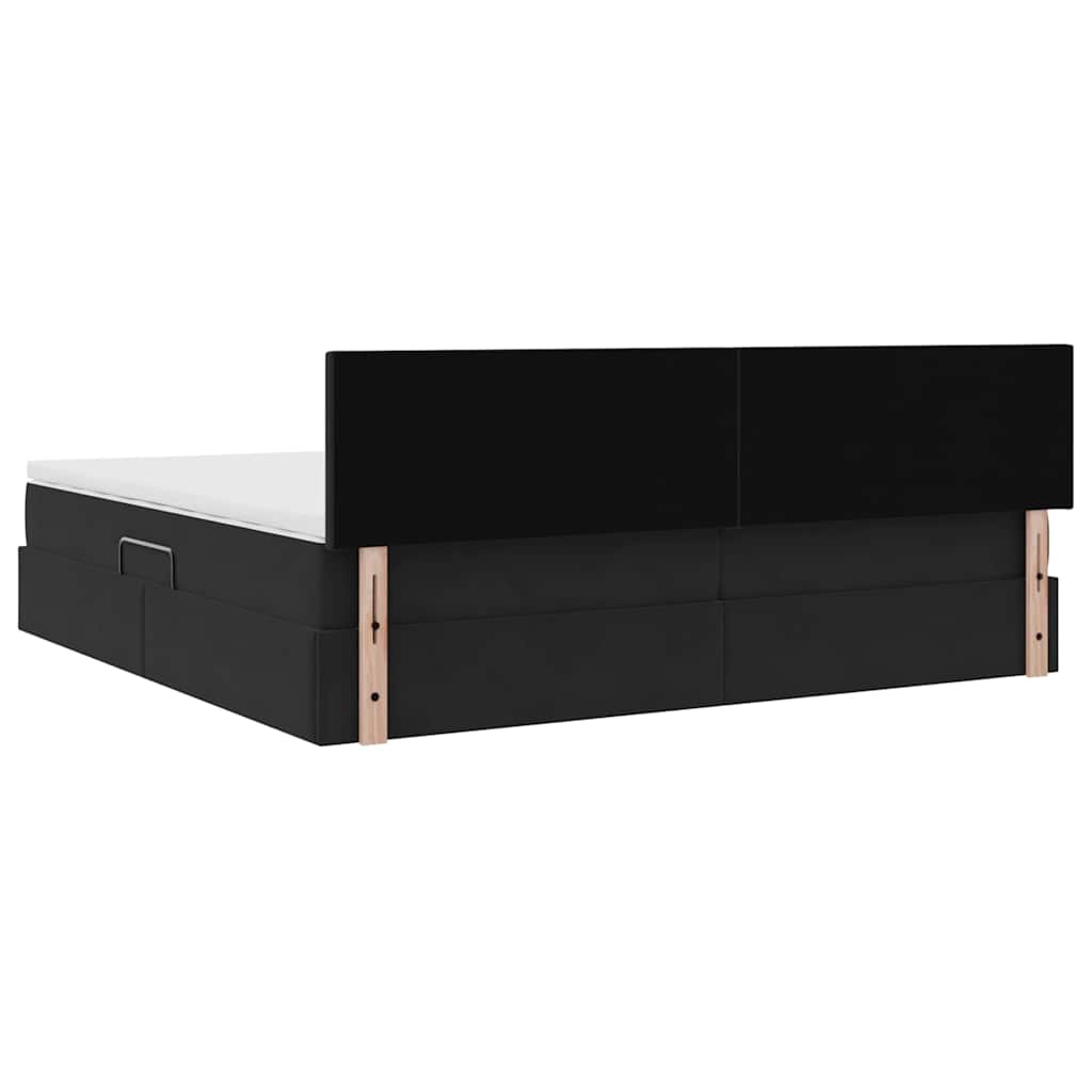 Krevet s od storage s madracem Crna 200 x 200 cm Baršun