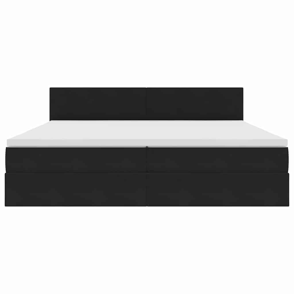 Krevet s od storage s madracem Crna 200 x 200 cm Baršun