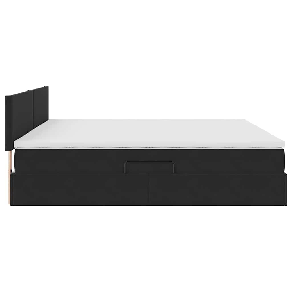 Krevet s od storage s madracem Crna 200 x 200 cm Baršun