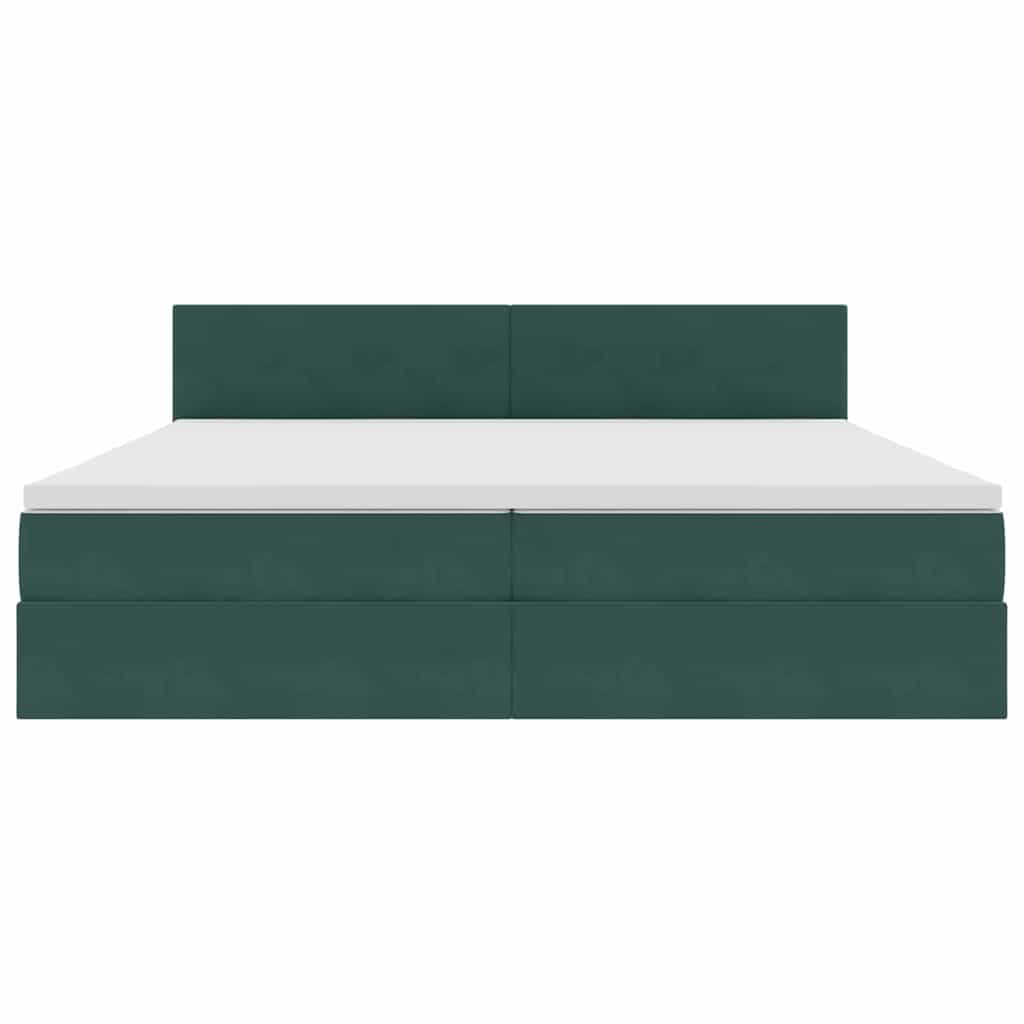 Krevet s od storage Tamnozelena 200 x 200 cm Baršun