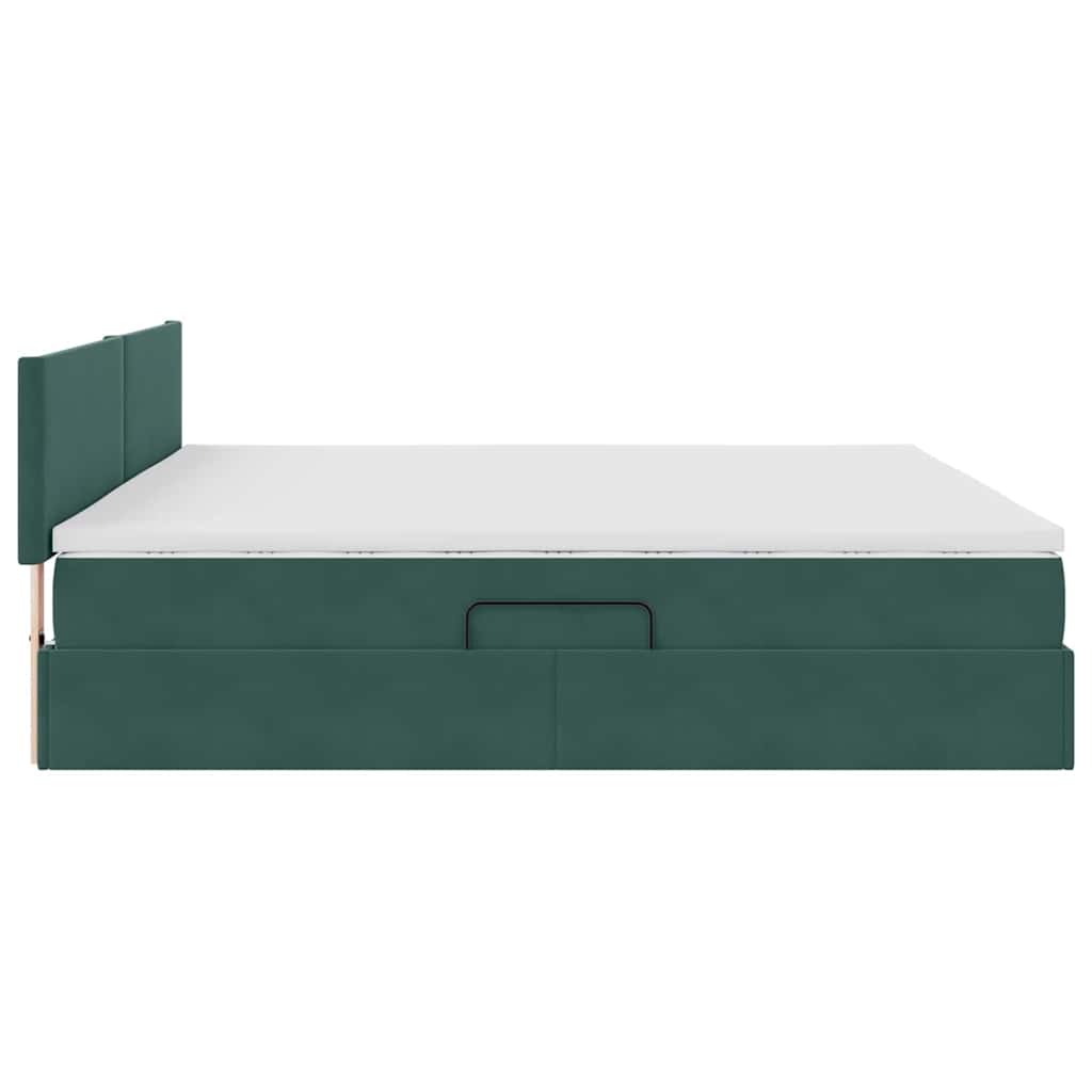 Krevet s od storage Tamnozelena 200 x 200 cm Baršun