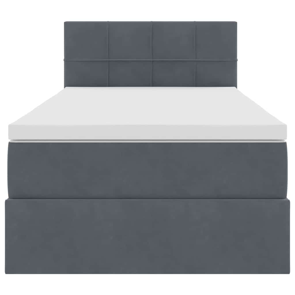 Krevet s od storage s madracem Tamno siva 90 x 190 cm Baršun