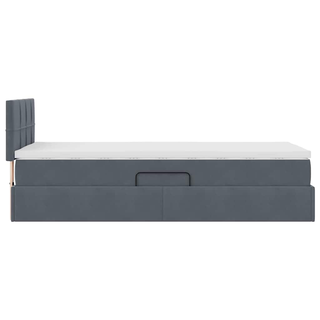 Krevet s od storage s madracem Tamno siva 90 x 190 cm Baršun