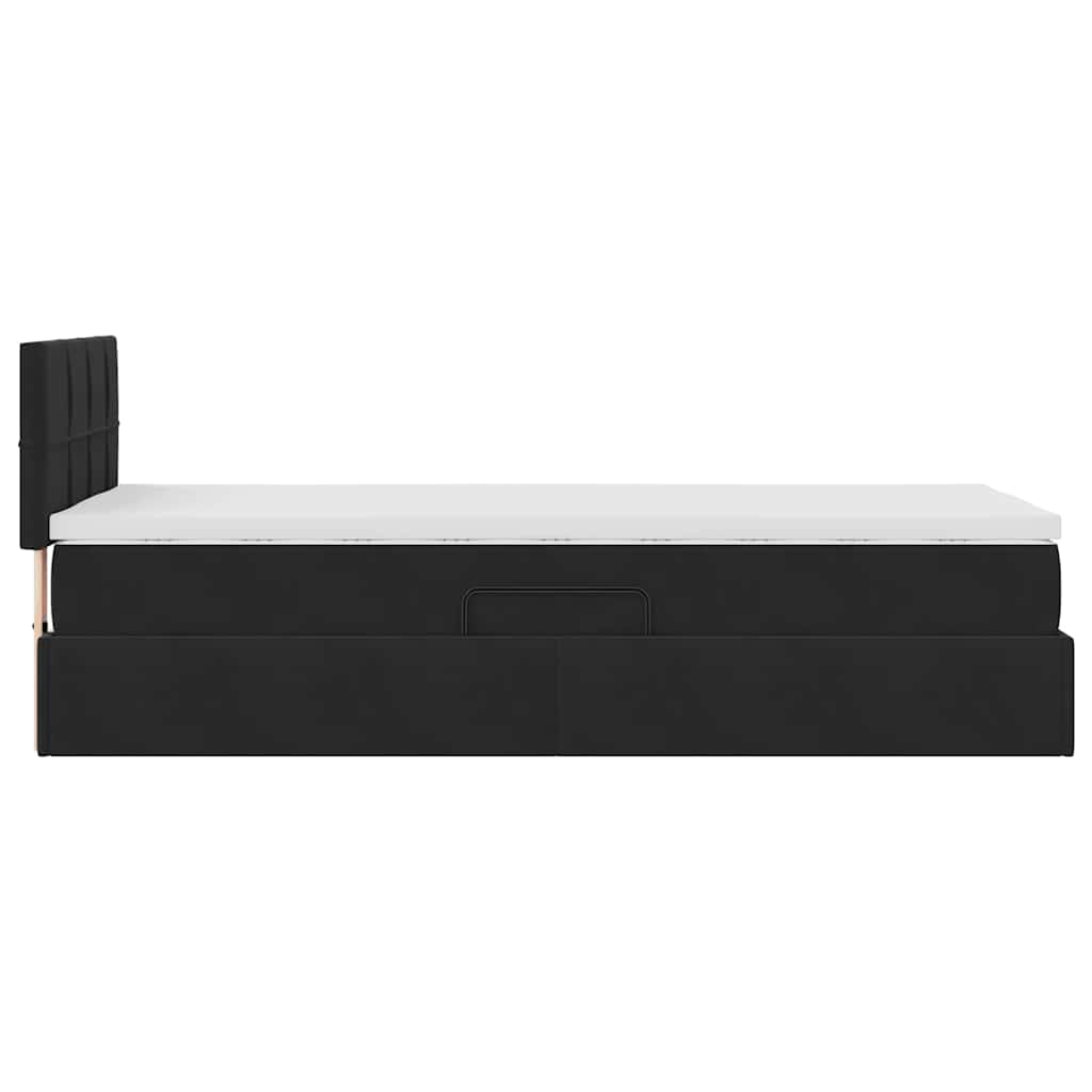 Krevet s od storage s madracem Crna 90 x 190 cm Baršun