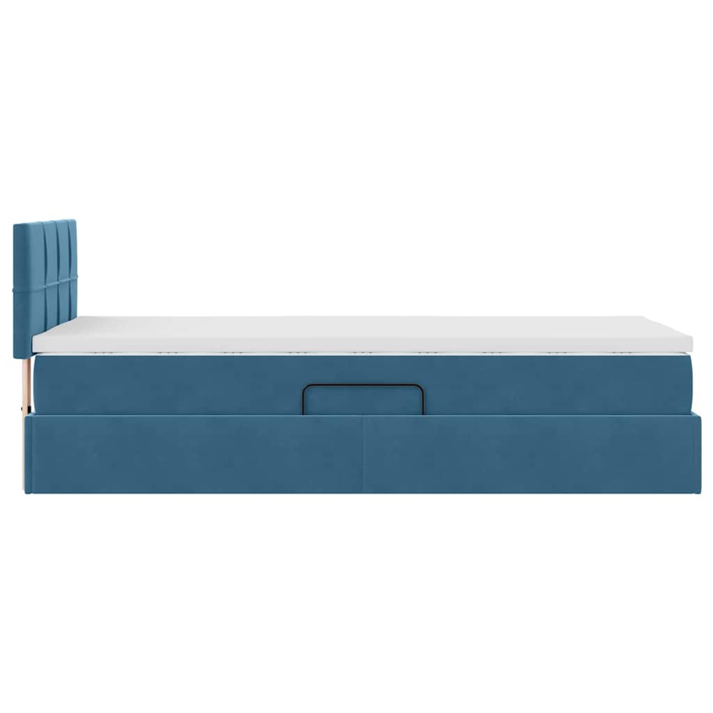 Krevet s od storage s madracem Tamno plava 90 x 190 cm Baršun