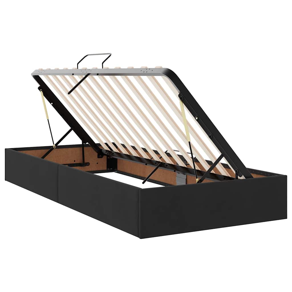 Krevet s od storage s madracem Crna 90 x 200 cm Baršun