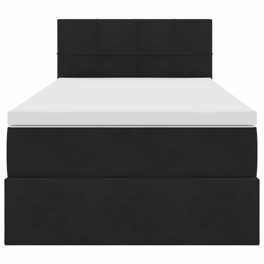 Krevet s od storage s madracem Crna 90 x 200 cm Baršun