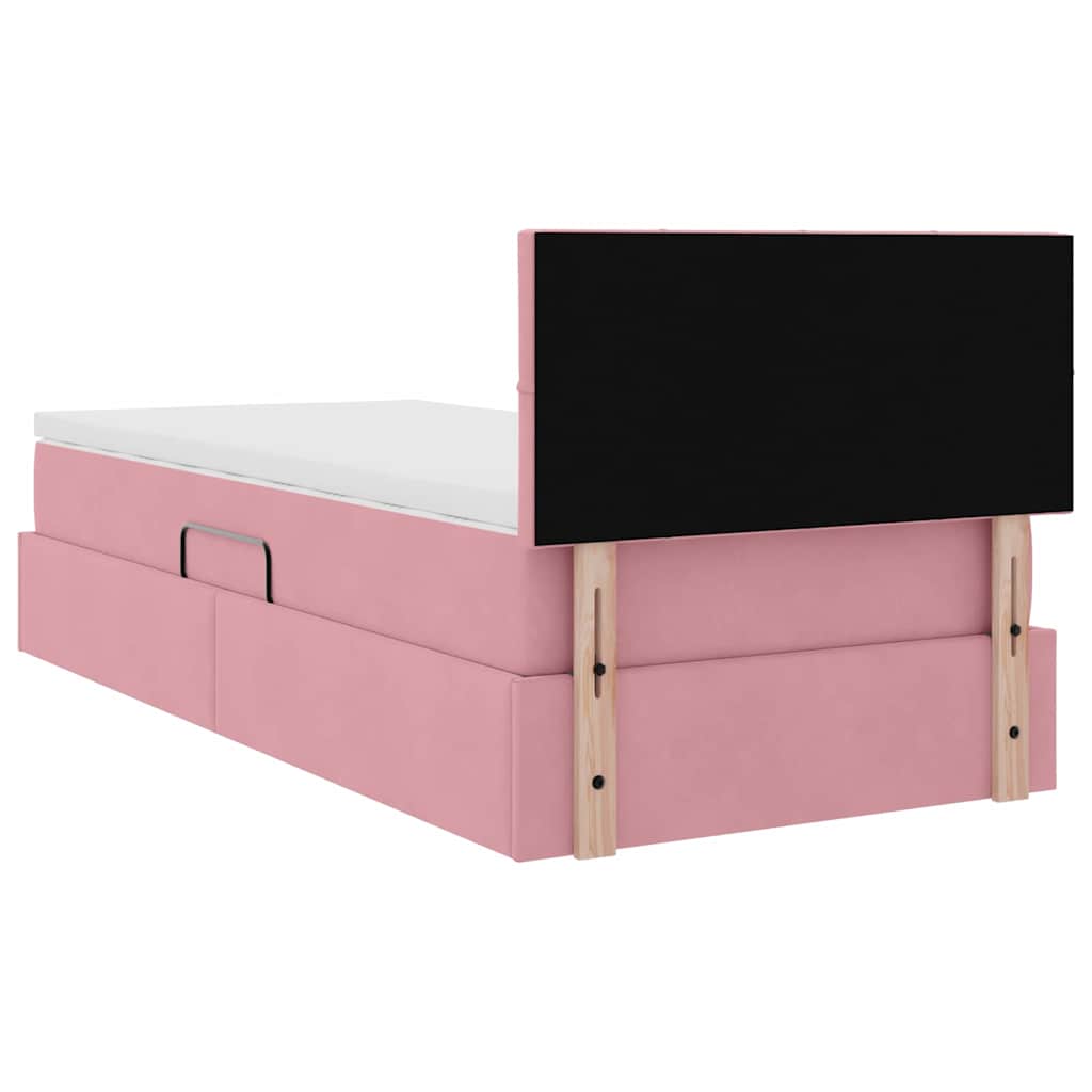 Krevet s od storage s madracem Ružičasta 90 x 200 cm Baršun