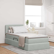 Krevet s od storage Svijetlo siva 100 x 200 cm Baršun