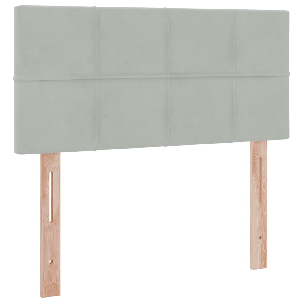 Krevet s od storage Svijetlo siva 100 x 200 cm Baršun