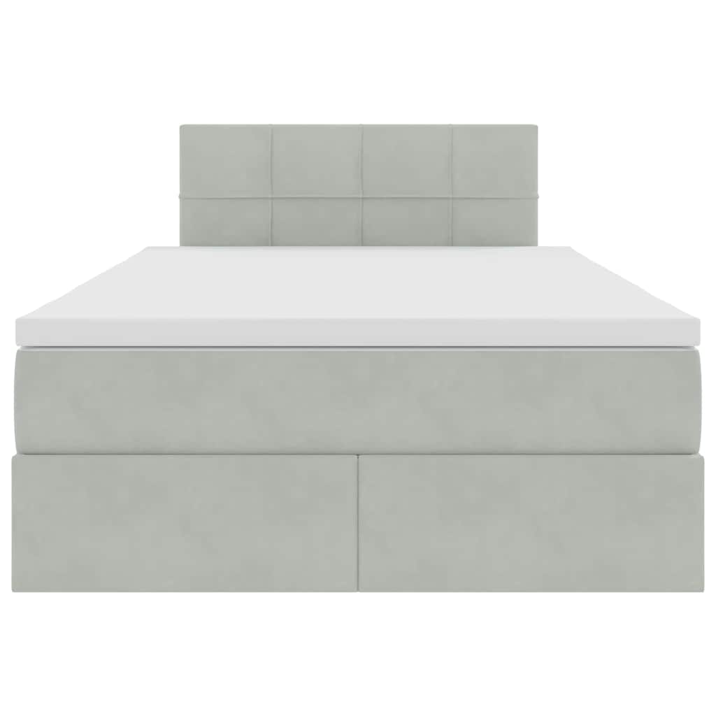 Krevet s od storage Svijetlo siva 120 x 200 cm Baršun