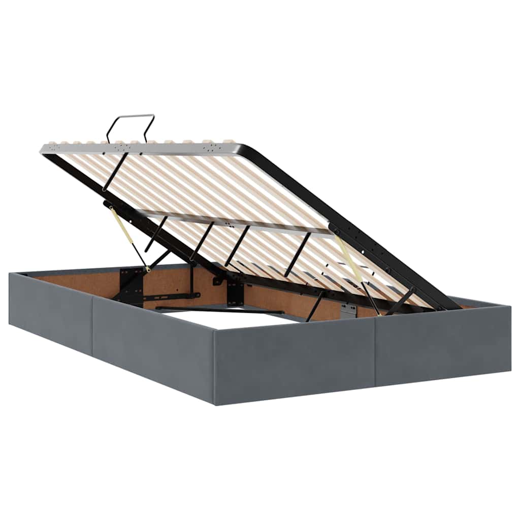 Krevet s od storage s madracem Tamno siva 120 x 200 cm Baršun