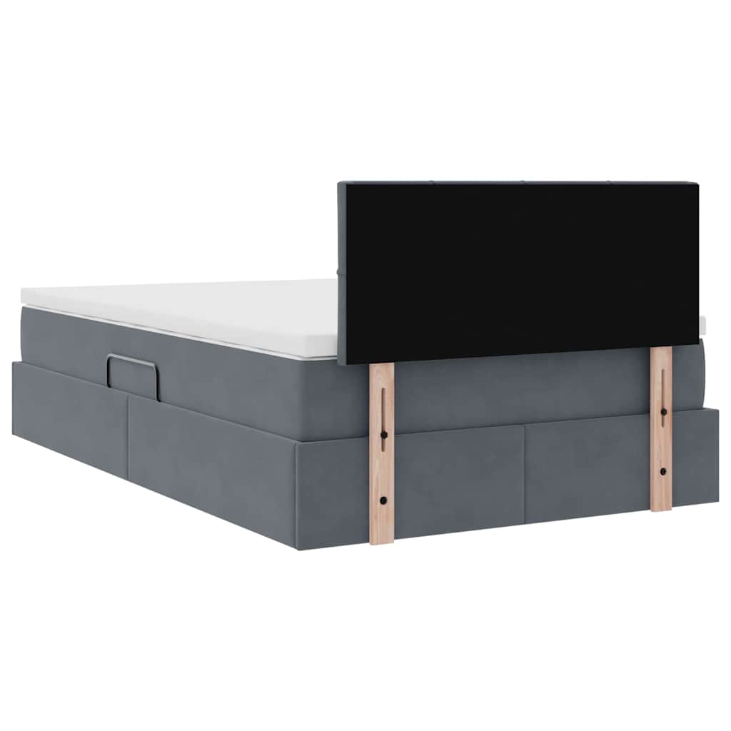 Krevet s od storage s madracem Tamno siva 120 x 200 cm Baršun