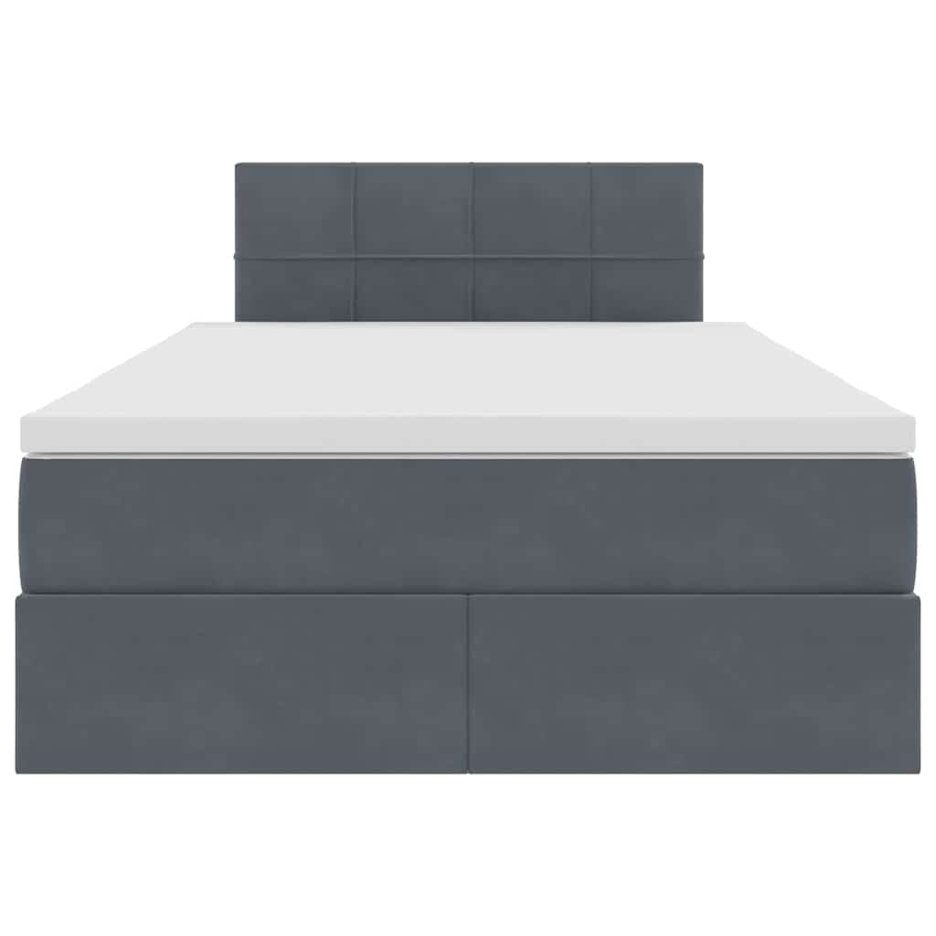 Krevet s od storage s madracem Tamno siva 120 x 200 cm Baršun