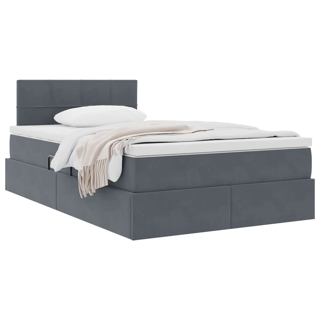 Krevet s od storage s madracem Tamno siva 120 x 200 cm Baršun
