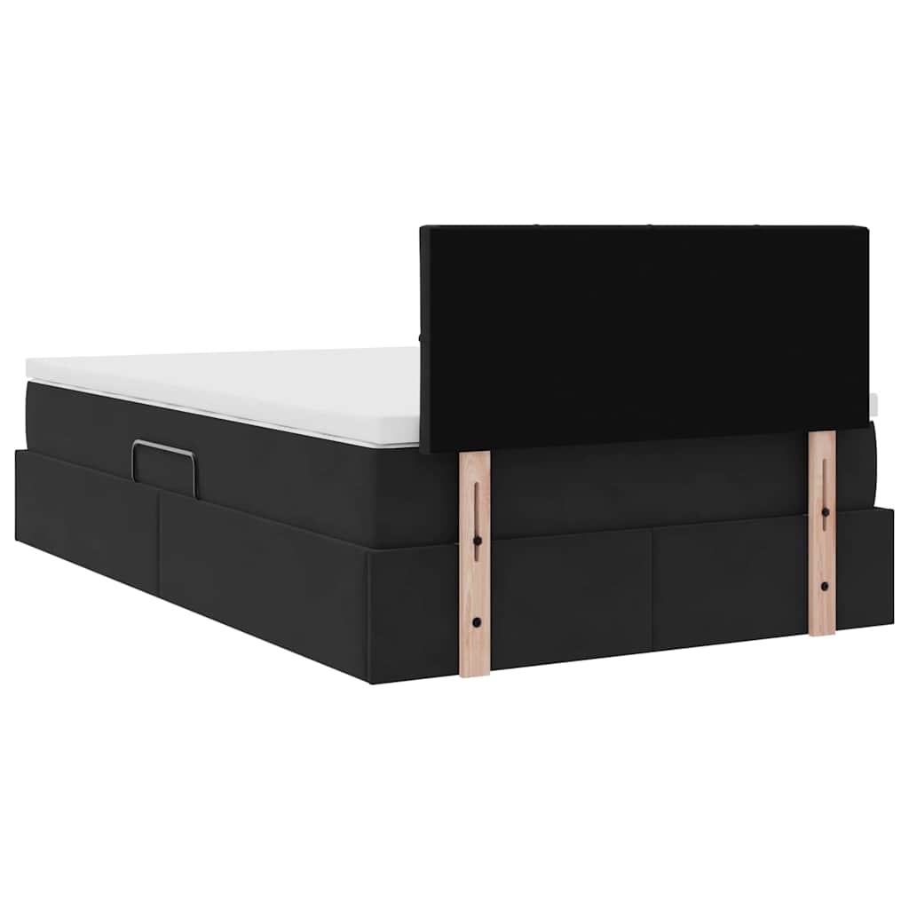 Krevet s od storage s madracem Crna 120 x 200 cm Baršun