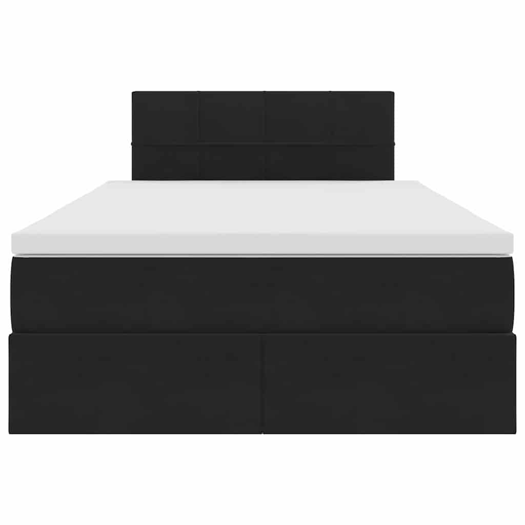 Krevet s od storage s madracem Crna 120 x 200 cm Baršun