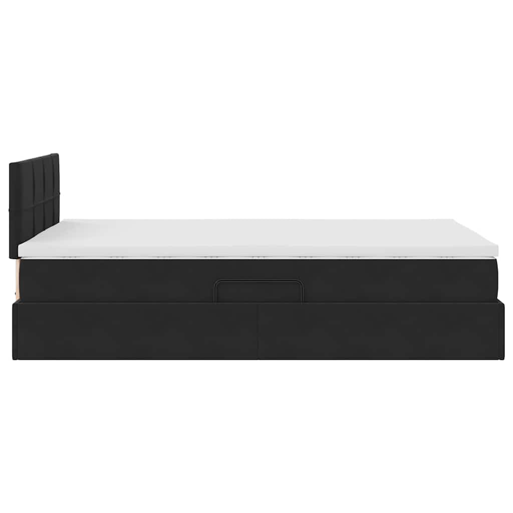 Krevet s od storage s madracem Crna 120 x 200 cm Baršun
