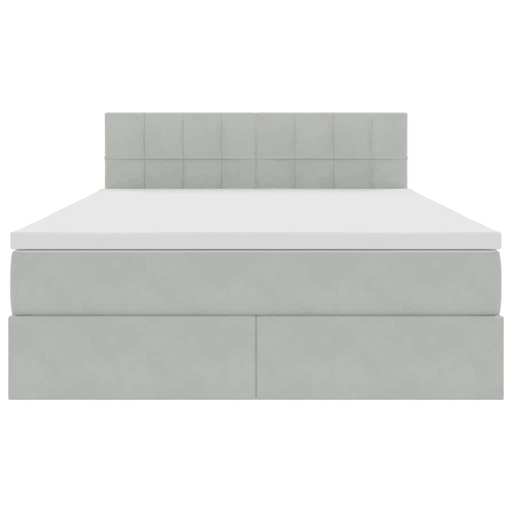 Krevet s od storage Svijetlo siva 140 x 190 cm Baršun