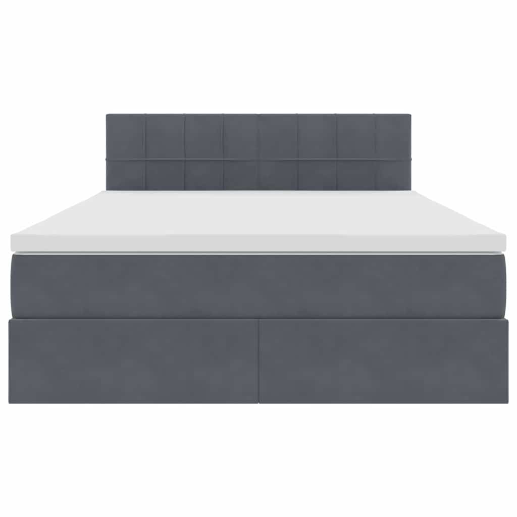 Krevet s od storage s madracem Tamno siva 140 x 190 cm Baršun