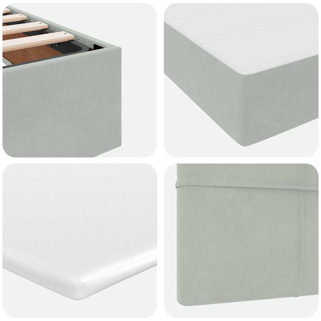 Krevet s od storage Svijetlo siva 140 x 200 cm Baršun