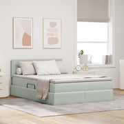 Krevet s od storage Svijetlo siva 140 x 200 cm Baršun