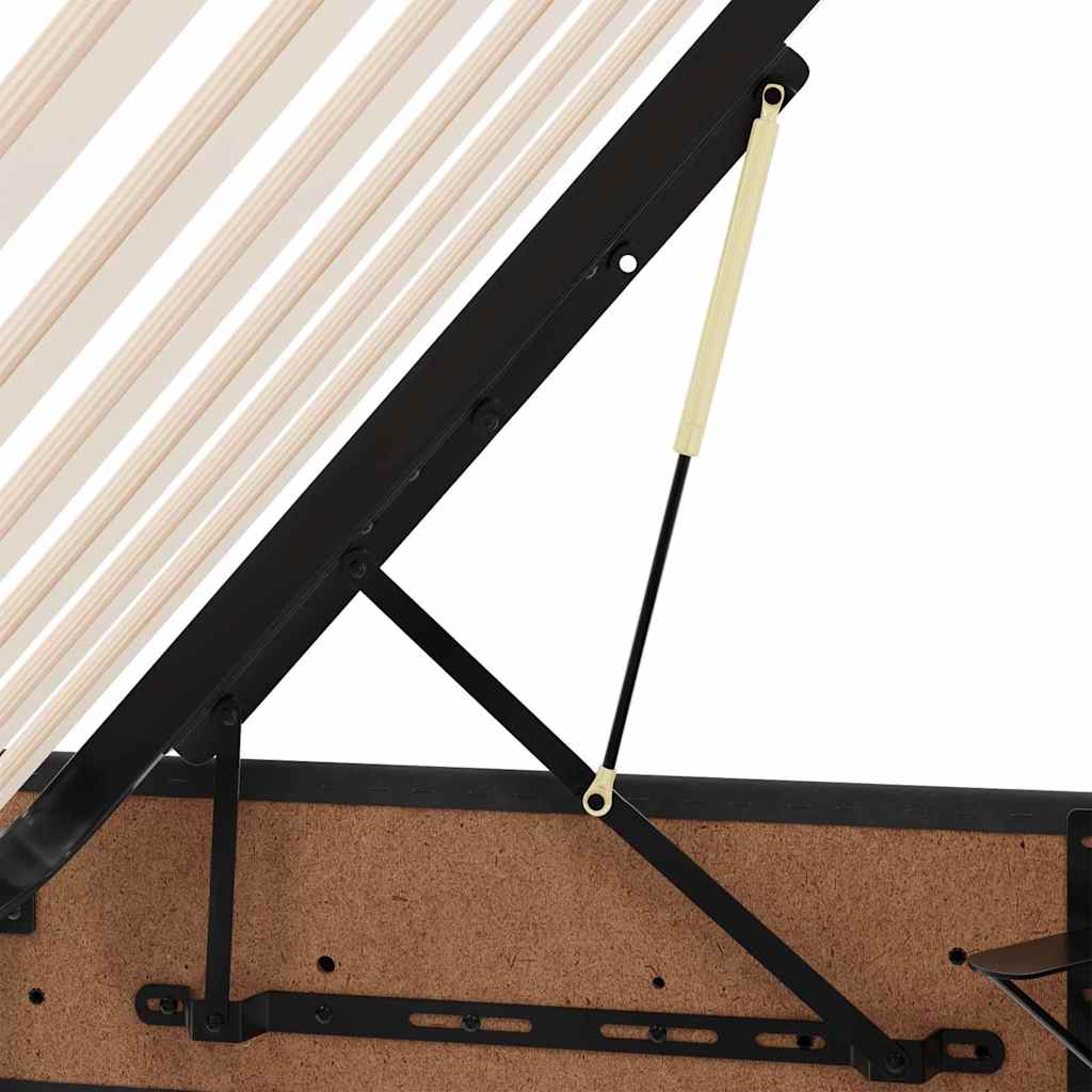 Krevet s od storage s madracem Crna 140 x 200 cm Baršun