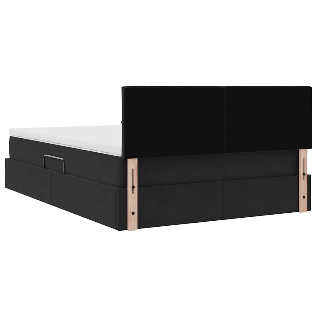Krevet s od storage s madracem Crna 140 x 200 cm Baršun