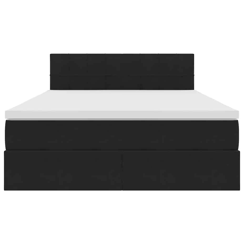 Krevet s od storage s madracem Crna 140 x 200 cm Baršun