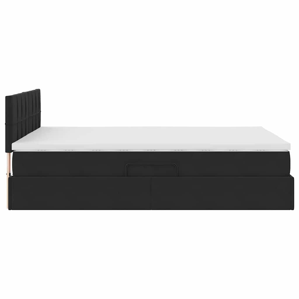 Krevet s od storage s madracem Crna 140 x 200 cm Baršun