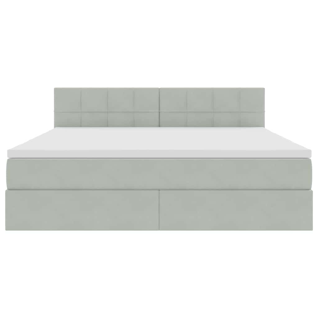 Krevet s od storage Svijetlo siva 160 x 200 cm Baršun