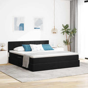 Krevet s od storage s madracem Crna 180 x 200 cm Baršun