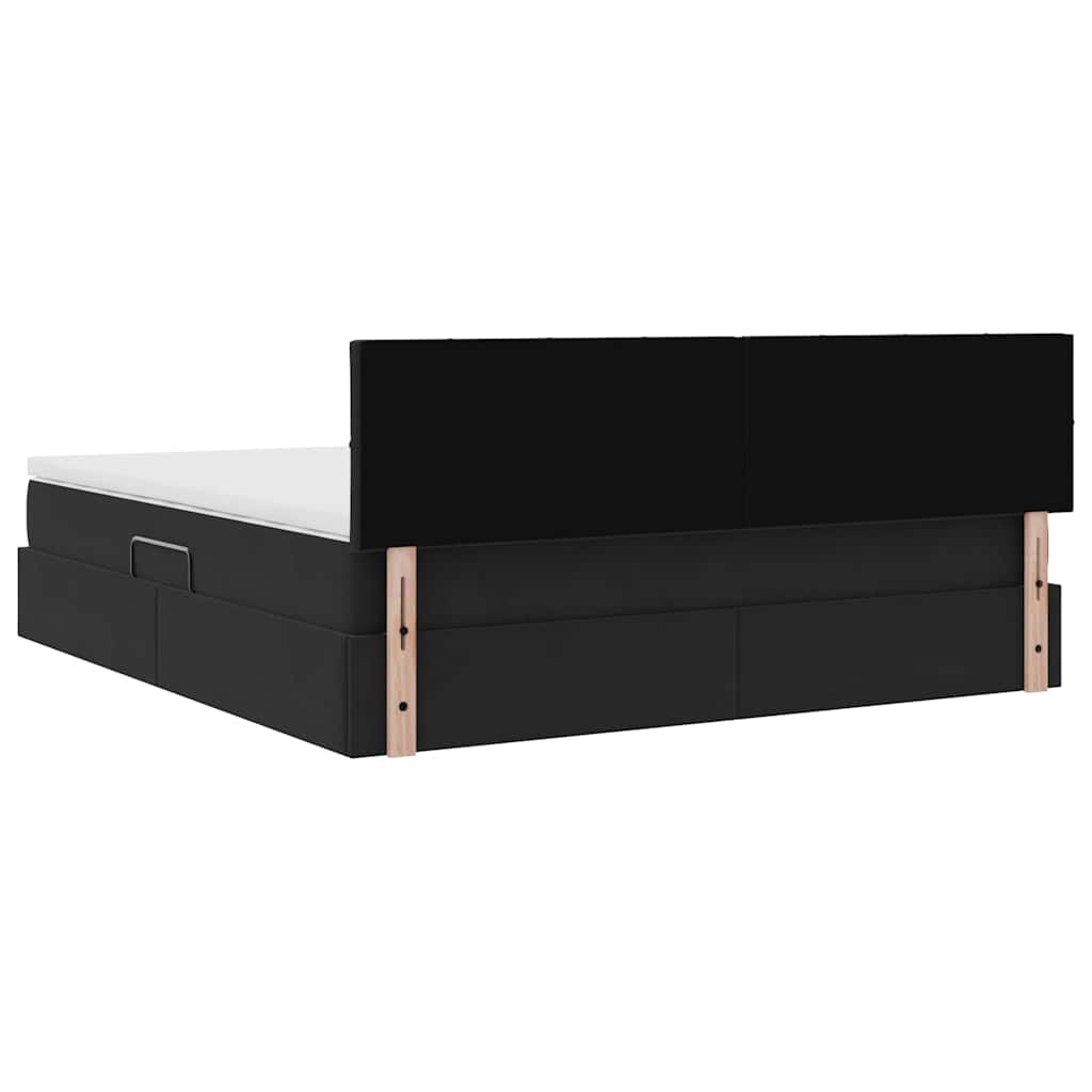 Krevet s od storage s madracem Crna 180 x 200 cm Baršun
