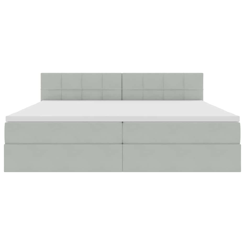 Krevet s od storage Svijetlo siva 200 x 200 cm Baršun