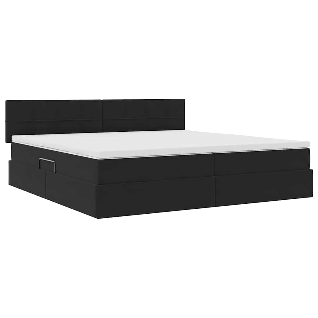 Krevet s od storage s madracem Crna 200 x 200 cm Baršun
