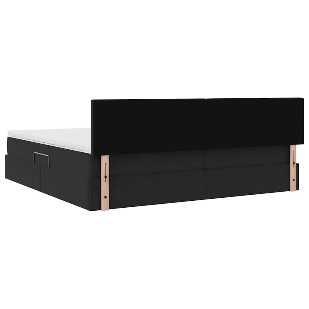 Krevet s od storage s madracem Crna 200 x 200 cm Baršun