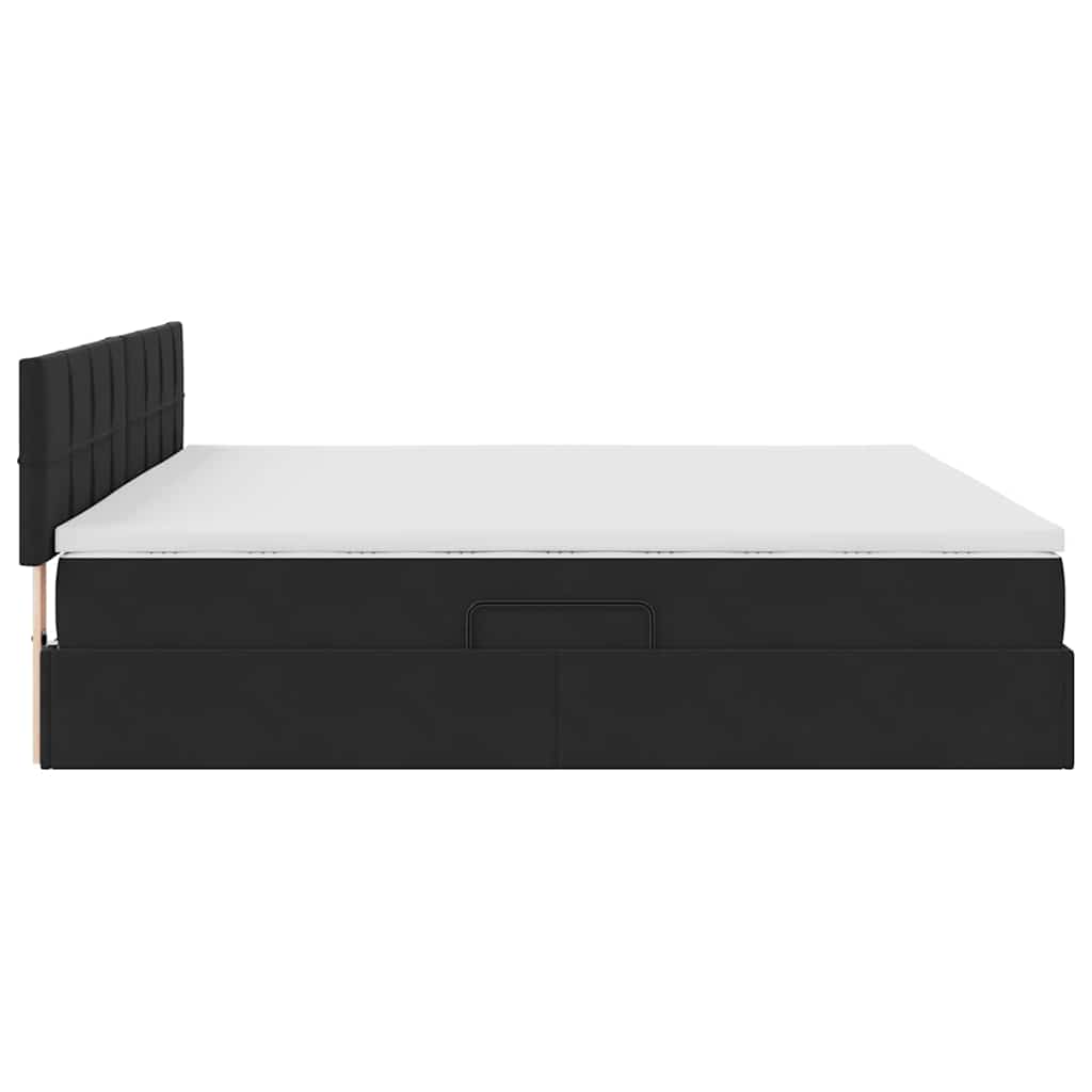 Krevet s od storage s madracem Crna 200 x 200 cm Baršun