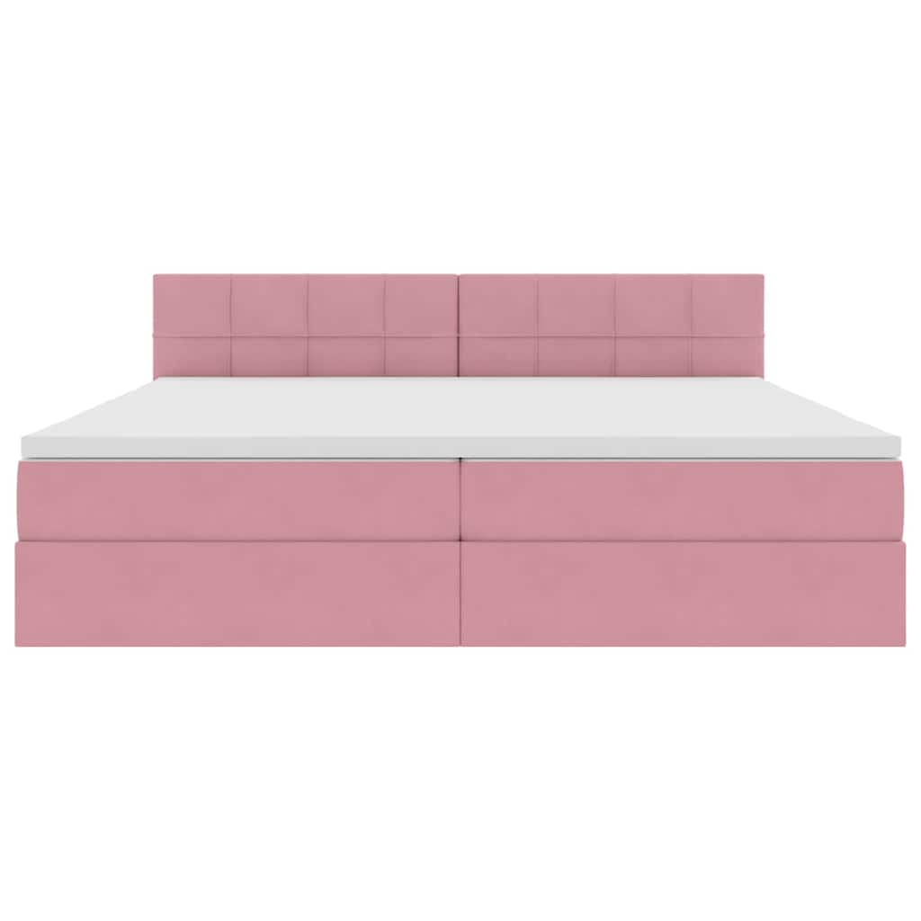Krevet s od storage s madracem Ružičasta 200 x 200 cm Baršun