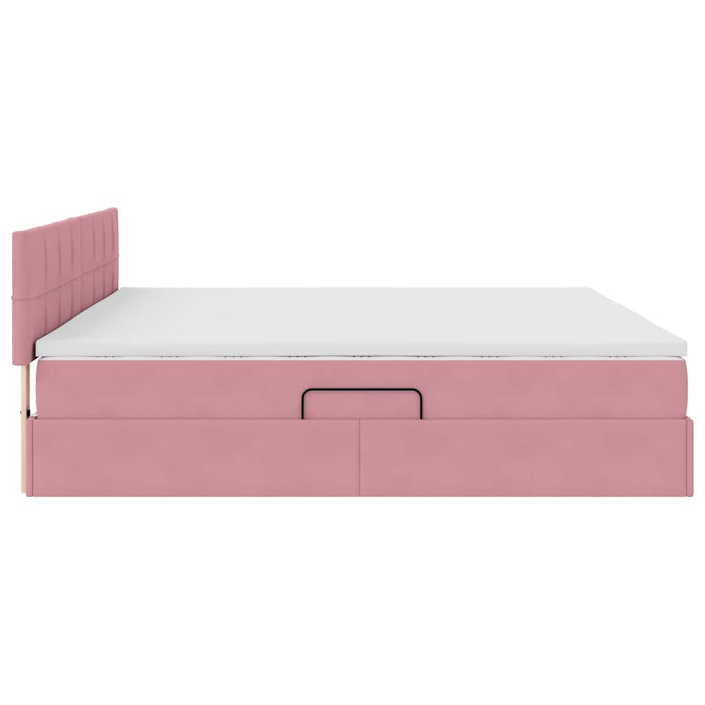 Krevet s od storage s madracem Ružičasta 200 x 200 cm Baršun