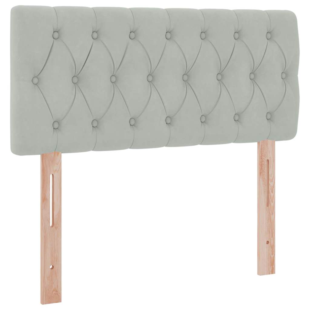 Krevet s od storage s madracem Svijetlo siva 90 x 200 cm Baršun