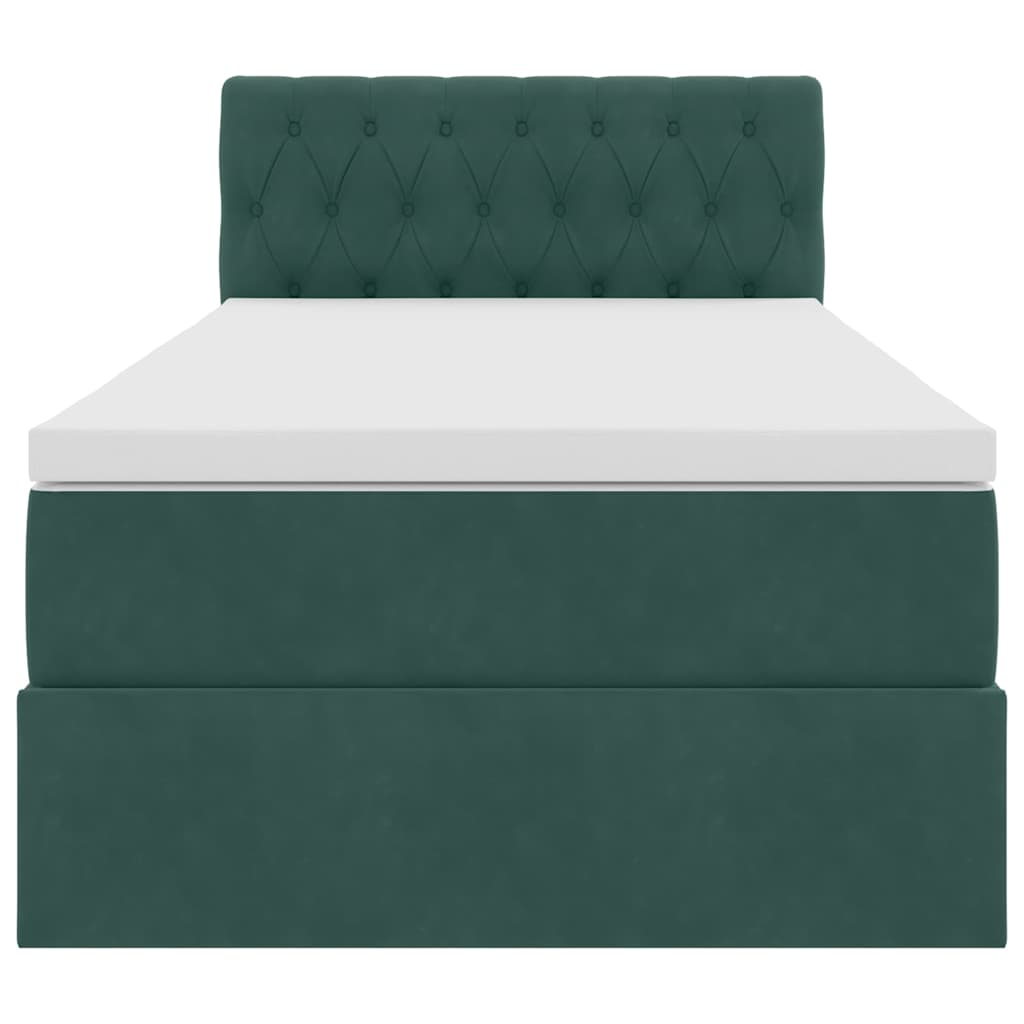 Krevet s od storage Tamnozelena 100 x 200 cm Baršun